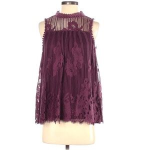 Altar’d State sz S burgundy lace sleeveless blouse